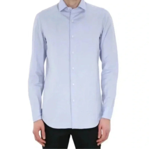 Ted Baker London Men’s Light Blue 100% Cotton Flip Cuff Button Down Shirt - 5 - Picture 1 of 12